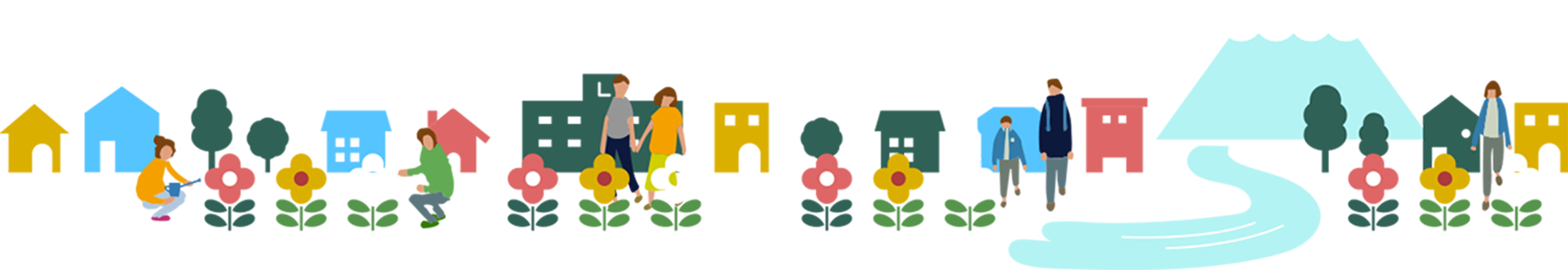 フッター上部の街並みイメージ