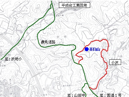 茶臼山の位置図