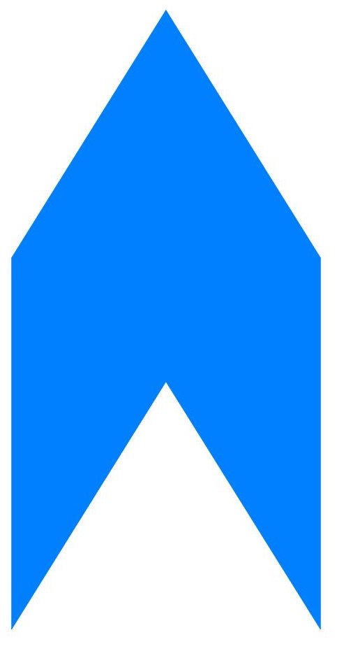 矢羽根型路面標示（青矢羽根）