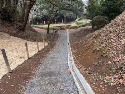 山中城跡　R6　田尻の池上　水路設置